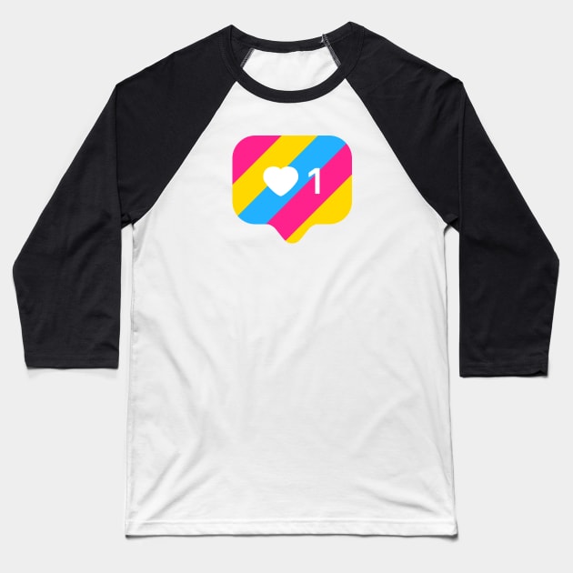 Instagram Heart Notification - Pansexual Pride Flag Baseball T-Shirt by socialdilemma